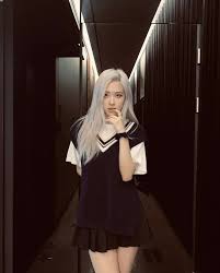 Rose this outfit really gives me a 80's vibe idk why lol maybe its the colors and the big grey bow in her hair is so cute she looks gorgeous the outfit what are blackpink's best vs worst stage outfits? Rose Sweater Vest Blackpink Fashion Blackpink Rose Korean Photo