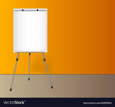 Flip Chart With A Blank Sheet Of Paper Near