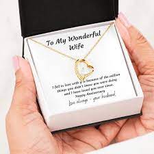 To My Wonderful Wife Love Necklace Heart Pendant Beautiful Heart