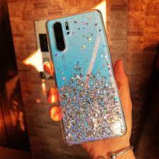 premium silicone bling case for huawei p30 pro glittering stars design tpu shockproof back cover p30pro women girl fashion case in fitted cases from cellphones glitter case fashion case case