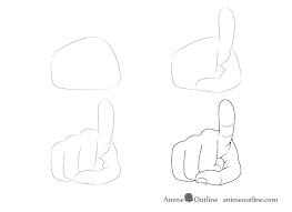Distance between the knuckles and the tip of the fingers is longer than the distance between the webbing between the fingers and the tip of the fingers on the palm side. How To Draw Hand Poses Step By Step Animeoutline