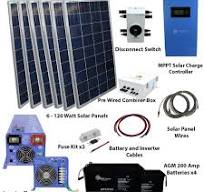 Solar Kit 720 W Solar | 4000 W Pure Sine Inverter Charger 120/240VAC 48VDC  | 200 A Batteries