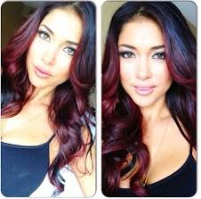 Front View Of Red And Black Ombre Hair Beauty Hair Love Hair