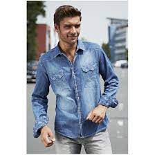 CARISMA košile pánská 8128 dlouhý rukáv riflová jeans - GLAMI.cz