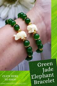 Green Jade Feng Shui Elephant Bracelet Prosperity Good Luck Etsy In 2020 Elephant Bracelet Earthy Jewelry Crystal Healing Bracelets