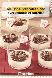 Mousse Au Chocolat Blanc Avec Crumble Et Nutella Recette Mousse Chocolat Blanc Chocolat Blanc Nutella
