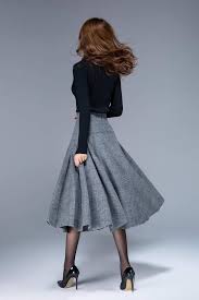 Falda De Tartan Falda De Lana Falda De Cintura Alta Falda Ajustada Falda De Senora Falda Plisada Falda Midi Falda De Linea Falda De Invierno 1794 Faldas De Tartan Faldas