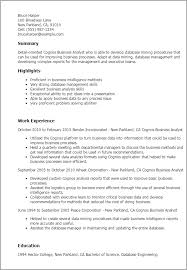 1 cognos business analyst resume