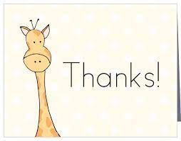Peeking Giraffe Baby Shower Thank You Cards By Basic Invite