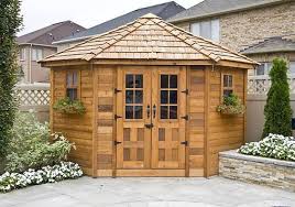 Olt 5 Sided Cedar Garden Shed Pool House 9 X9 Outdoor Sheds Penthouse Garden Building A Shed