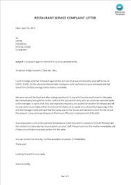 This page has 30+ formal letter format examples and professional letter samples. Kostenloses Restaurant Service Complaint Letter Sample