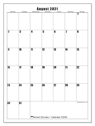 2021 free printable monthly calendar. Printable August 2021 52ms Calendar Michel Zbinden En