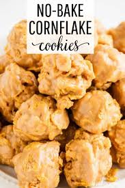 No Bake Cornflake Cookies Cornflake Cookies Peanut Butter Cookie Recipe Baking Recipes Cookies