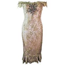 Mandalay Gold Sequin Beaded Lace Cocktail Dress Size 4 Lace Sheath Dress Dresses Midi Cocktail Dress