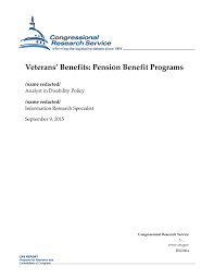 Veterans Benefits Pension Benefit Programs