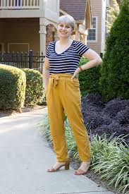 Maybe you would like to learn more about one of these? Outfit Yellow Slim Leg Trousers And Blue Striped Shirt Petite Panoply Yellow Pants Outfit Yellow Shirt Outfit Outfits With Striped Shirts