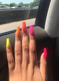 Professional 70 nail art acrylic uv gel powder liquid tips practice kit full set. 77 Bright Neon Nails To Try This Summer Lovika Neon Acrylic Nails Best Acrylic Nails Solid Color Nails