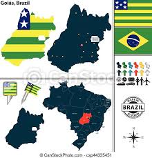 Best western hotels & resorts. Map Of Goias Brazil Vector Map Of Region Of Goias With Flags And Location On Brazilian Map Canstock