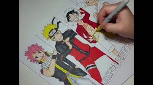 Win by k.o or death. Fanart 2 Natsu Naruto Luffy And Goku Youtube