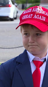 Meet the 9-year-old Trump fan who dressed like the president in the hopes  of meeting him at the University of Alabama.