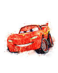 Lightning Mcqueen Watercolor Print Disney Cars Artwork Etsy Disney Paintings Lightning Mcqueen Disney Cars