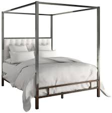 Give your bedroom a bold makeover with the manhattan champagne gold canopy bed from inspire q. Inspire Q Safira Modern Metal Canopy Bed In Black Nickel Off White Queen Shopstyle