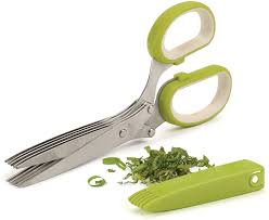 stainless steel 5 blade herb scissors