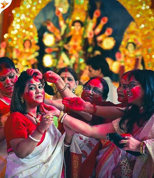 Celebration of Durga Puja in Kolkata