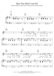 Upload your own music files. James Arthur Say You Won T Let Go Sheet Music Download Printable Pdf Rock Music Score For Big Note Piano 181535
