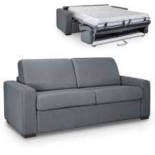 Livraison à partir de 99,00 €. Greta Canape Convertible 3 Places En Tissu Gris Ouverture Express Matelas 14 Cm Vente De Mobilier Deco Conforama