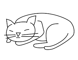 Free printable two cats sleeping coloring page for kids to download, cat coloring pages Cartoon Cat Sleeping Coloring Home