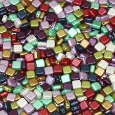 Details About 60 X Genuine Preciosa Ornela Czech Glass Squares Pressed Beads 6mm Many Colors