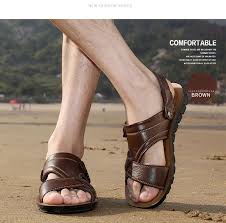 April 2021 #shoes #aesthetic saved by молли. Men S Summer Leather Sandals Beach Slip On Casual Shoes Aesthetic Outfits Hard N Heavy