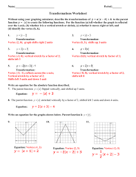 Pdp algebra ii worksheet for transformation. Absolute Value Transformations