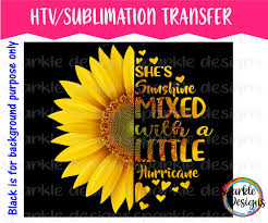 Split Sunflower Mixed With Sunshine And Hurricane Htv Transfer Sublimation Transfer Heat Transfer Vinyl Ready To P Light Colored Fabric Etsy Vinyl Projects