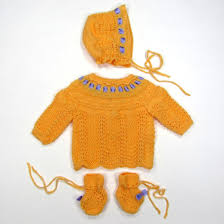 Description de la brassière bébé vertbaudet. Layette Tricot Bebe Fille 3 Mois Abricot Et Ruban De Satin Lilas