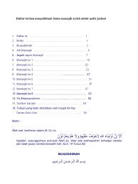 Februari 28, 2018agustus 8, 2019oleh ukhti rifah. Daftar Isi Dan Muqoddimah Buku Manaqib Syekh Abdul Qodir Jaelani