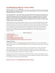 Rumus mencari waktu dalam debit. Cara Menghitung Debit Air Volume Waktu