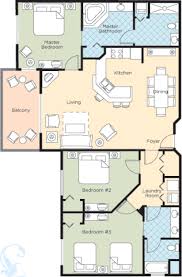 Wyndham Bonnet Creek 3 Bedroom In 2020 Bedroom Floor Plans Orlando Fl Vacation Bonnet Creek