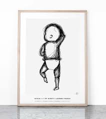 The Birth Poster In Scale 1 1 Birth Posters Scaled To Your Baby S Actual Length At Birth The Birth Poster Poster Drawing Girly Art Simple Canvas Paintings