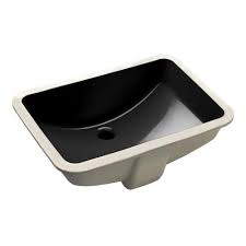 Kohler prolific 29 undermount stainless steel single basin kitchen sink with silentshield technology, bamboo cutting board, 2 multipurpose racks, colander, and washbin model: Kohler Ladena 20 7 8 Undermount Bathroom Sink In Black With Overflow Drain K 2214 7 The Home Depot