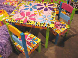 Image Detail For 65009 Funky Hand Painted Child Table 2 Chairs Whimsical Painted Furniture Childrens Painted Furniture Whimsical Furniture