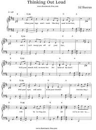 Thinking Out Loud Sheet Music Ed Sheeran Piano Songs Sheet Music Trumpet Sheet Music Piano Sheet Music Free