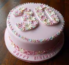So take a seat and get… Flowery 30th Birthday Cake