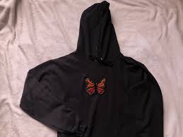 Butterfly Embroidered Hoodie Etsy Embroidered Hoodie Hoodies Hoodie Etsy
