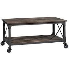 25.709 x 22.126 x 17.559. Sauder Steel River Mobile Coffee Table In Carbon Oak 423914