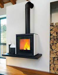 Modern wood burning stove fireplace. Compact Fireplace Flat Screen Adonis By Haas Sohn