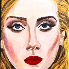 Peinture originale d'Adele, grand portrait d'Adele, musique, icône, oeuvre  encadrée, cadeau, peinture sur toile, 80x80cm, oeuvre mixte
