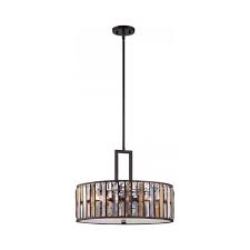 Led ceiling light pendant crystal iron lamp modern dining room chandelier decor. Modern Chandelier Style Ceiling Pendant Bronze Drum Shade With Crystal