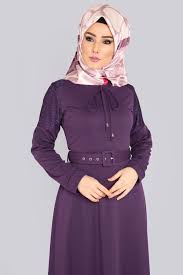 Kollari Dantelli Elbise Mdp4032 Mor Elbise Moda Stilleri Mor